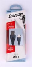 USB kabel, černá, USB-A - USB-C, 1,2 m, ENERGIZER 3492548230662