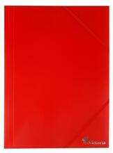 Desky s gumičkou, červené, PP, 15 mm, A4, VICTORIA