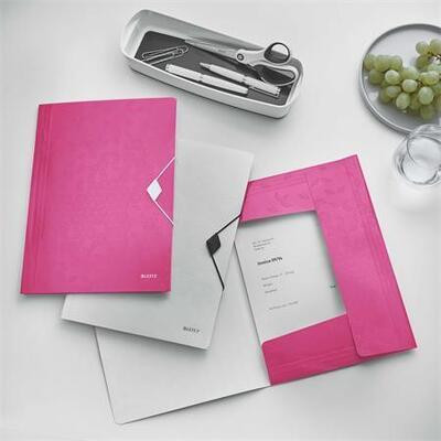 Desky na spisy "Wow", růžová, s gumičkou, PP, A4, LEITZ - 2
