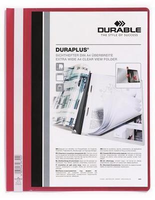 Desky s rychlovazačem "DURAPLUS®", červená, A4, široké, DURABLE - 2