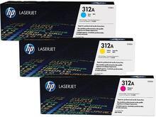 Toner HP 312A, do tiskárny LaserJet M476, azurová+purpurová+žlutá, 3x2, 7k, HP