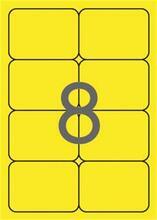 Etikety, zaoblené rohy, fluorescentní žlutá,  99,1x67,7 mm, 160 ks/bal., APLI