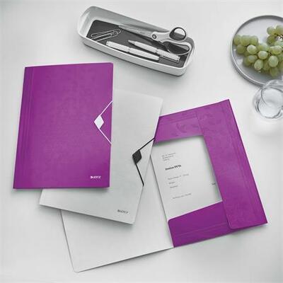 Desky na spisy "Wow", fialová, s gumičkou, PP, A4, LEITZ - 2