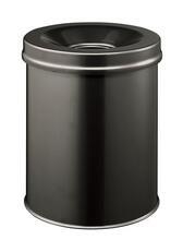 Odpadkový koš "Safe", černý, nehořlavý, kovový, kulatý, DURABLE