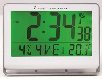 Nástěnné hodiny "Horlcdneo", radio-control, LCD displej, 22x20 cm, ALBA, stříbrné - 2