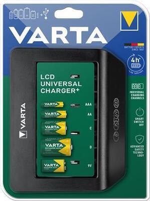 Nabíječka baterií "Universal" AA/AAA/C/D/9V, LCD displej, VARTA  - 2