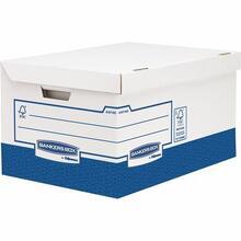 Archivační kontejner "Bankers Box Basic", modro-bílá, karton, ultra silný, velký, FELLOWES