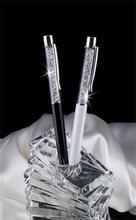 Kuličkové pero SWAROVSKI® Crystals, krémově bílá, bílé krystaly v horní části pera, 14 cm, ART CRYST - 2/2