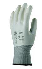 Pracovní rukavice máčené na dlani a prstech v polyuretanu, velikost 8, bílé