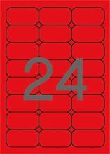 Etikety, zaoblené rohy, fluorescentní červená,  64x33,9 mm, 480 ks/bal., APLI - 2/2