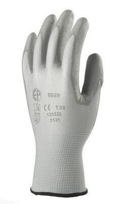 Pracovní rukavice máčené na dlani a prstech v polyuretanu, velikost 10, šedé - 2