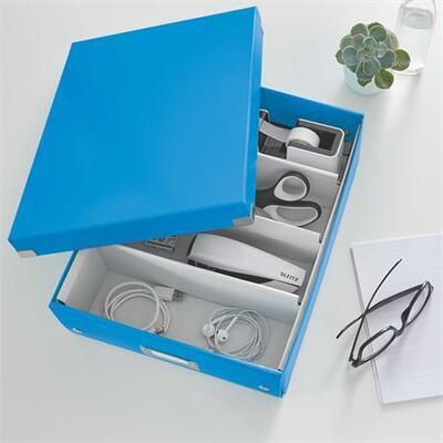Organizační krabice "Click&Store", modrá, velikost M, lesklá, laminovaný karton, LEITZ - 2