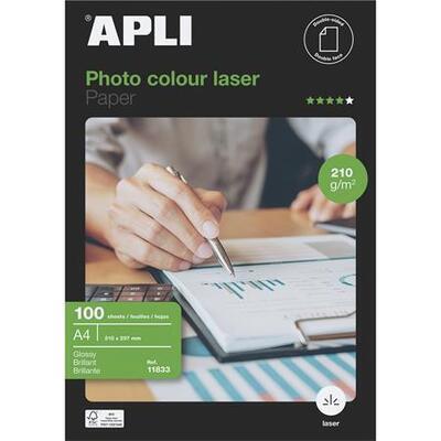 Fotografický papír "Premium Laser", do laserové tiskárny, lesklý, A4, 210g, oboustranný, APLI - 2