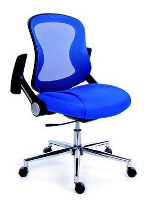 Ergonomická kancelářská židle, síť.textilie, síť.opěrák, chromovaná základna,  MaYAH,"Spirit",modrá - 2