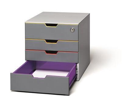 Zásuvkový box "VARICOLOR® SAFE", mix barev, plast,  3+1 uzamykatelná zásuvka, DURABLE  - 2