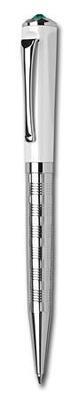 Kuličkové pero "Rialto", bílá-stříbrná, tyrkysový krystal SWAROVSKI®, 14 cm, ART CRYSTELLA® 1805XGF4 - 2