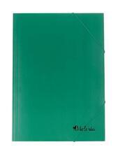 Desky s gumičkou, zelené, karton, A4, VICTORIA