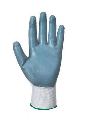 Ochranné rukavice, "Flexo Grip", šedo-bílá, nitril, velikost M - 2
