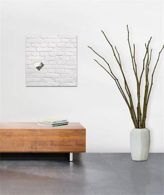 Magnetická skleněná tabule "Artverum®", bílá zeď, 48 x 48 x 1,5 cm, SIGEL GL164 - 2