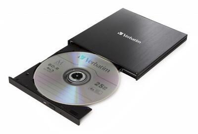 Blu-ray vypalovačka "Slimeline", (externí), 4K Ultra HD, USB 3.1 GEN 1, USB-C, VERBATIM - 2