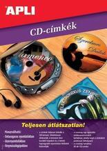 Etikety na CD/DVD "Mega", matné, A4, vnější průměr 114mm, vnitřní průměr 18mm, APLI - 2/4