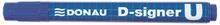 Permanentní popisovač "D-signer U", modrá, 2-4mm, kuželový hrot, DONAU