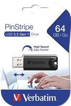 64GB USB Flash disk "PinStripe", USB 3.0, VERBATIM, černý