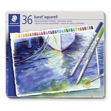 Akvarelové pastelky "Karat", sada, kovová krabička, 36 barev, STAEDTLER