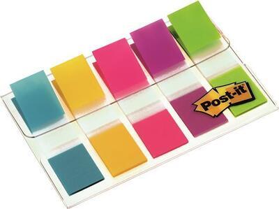 Samolepicí záložky, mix neonových barev, 12 x 43 mm, 5x 20 listů, 3M POSTIT 7000101800 - 3