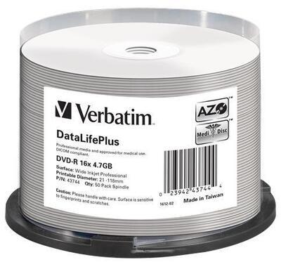 DVD-R 4,7GB, 16x, Printable, no-ID, Verbatim, 50-cake - 3