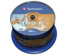 DVD-R 4,7GB, 16x, Printable, no-ID, Verbatim, 50-cake