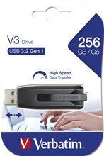 USB flash disk "V3", černá-stříbrná, 256GB, USB 3.0, 80/25 MB/sec, VERBATIM 