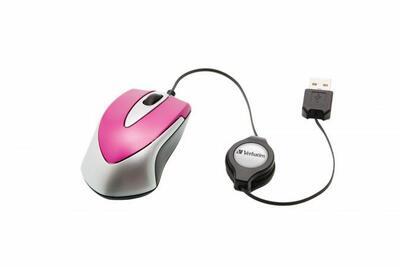 Myš "Go Mini", stříbrná-pink, bezdrátová, optická, malá, VERBATIM - 3