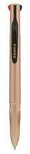 81460 Kuličkové pero "Smooth", čtyři barvy, 0,37 mm, stiskací mechanismus, pudrově růžové tělo, ZEBR