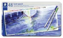 Akvarelové pastelky "Karat", sada, kovová krabička, 48 barev, STAEDTLER