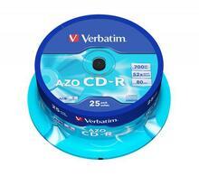 CD-R 700MB, 80min., 52x, DLP Crystal AZO, Verbatim, 25-cake