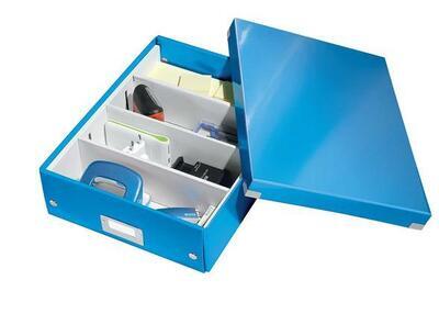 Organizační krabice "Click&Store", modrá, velikost M, lesklá, laminovaný karton, LEITZ - 3