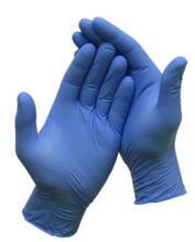 Ochranné rukavice, modrá, jednorázové, nitrilové, vel. L, 200 ks, nepudrované
