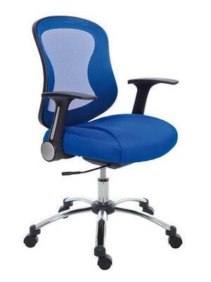 Ergonomická kancelářská židle, síť.textilie, síť.opěrák, chromovaná základna,  MaYAH,"Spirit",modrá - 3