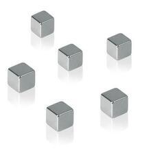 Magnety "Superdym", stříbrná, tvar kostky, silný, 10 x 10 x 10 mm, 6 ks, SIGEL