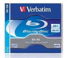 BD-RE Blu-Ray, DL, přepisovatelný, 25GB, 2x, Verbatim, jewel box