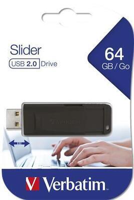 64GB USB Flash 2.0 "Slider", VERBATIM, černý - 3