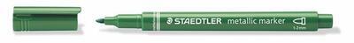 Dekorační popisovač, metalická zelená, 1-2 mm, kuželový hrot, STAEDTLER - 3