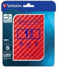 2,5" HDD (hard-drive), 1TB,  USB 3.0, VERBATIM "Store 'n' Go, červená