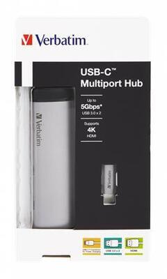 USB-HUB, 3 porty, USB 3.1, USB-C, HDMI, VERBATIM - 3