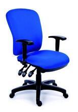 Manažerská židle, textilní, černá základna, MaYAH, "Comfort", modrá