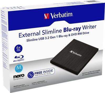 Externí slimline vypalovačka, Blu-ray, USB 3.0, VERBATIM - 4