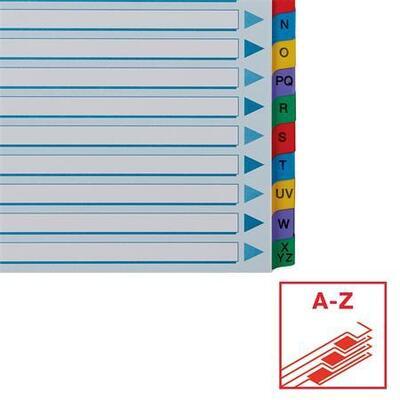 Zesílené rejstříky "Mylar", mix barev, karton, A4, A-Z, ESSELTE - 4