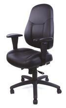 Kancelářská židle "Super Champion", s nastavitelnými područkami, černá bonded kůže, černý podstavec,