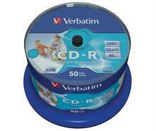CD-R 700MB, 80min., 52x, Printable, no-ID, Verbatim, 50-cake